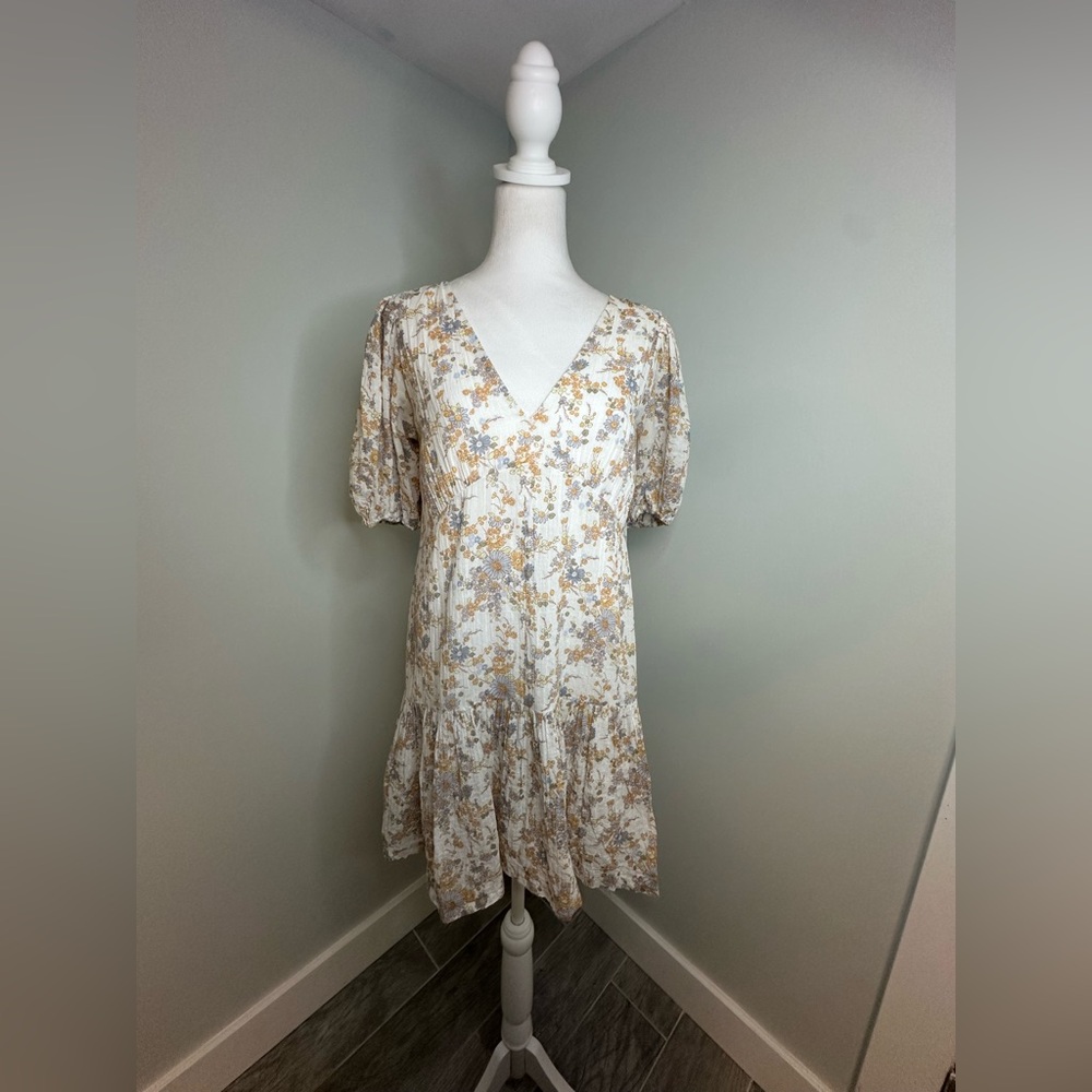 Abercrombie & Fitch Y2K Boho Cottage Core Floral  Coastal Mini Dress  Sz Small - Picture 3 of 13